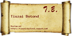 Tiszai Botond névjegykártya